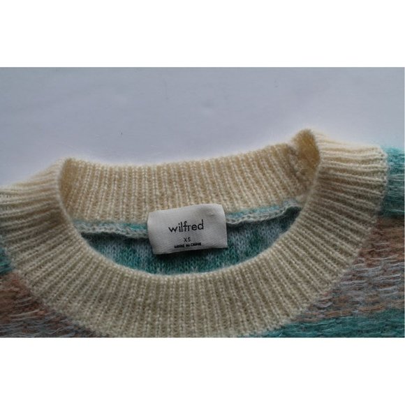 Wilfred Cadence Fair Isle Mohair Sweater Orange Teal Size XS - Picture 6 of 6